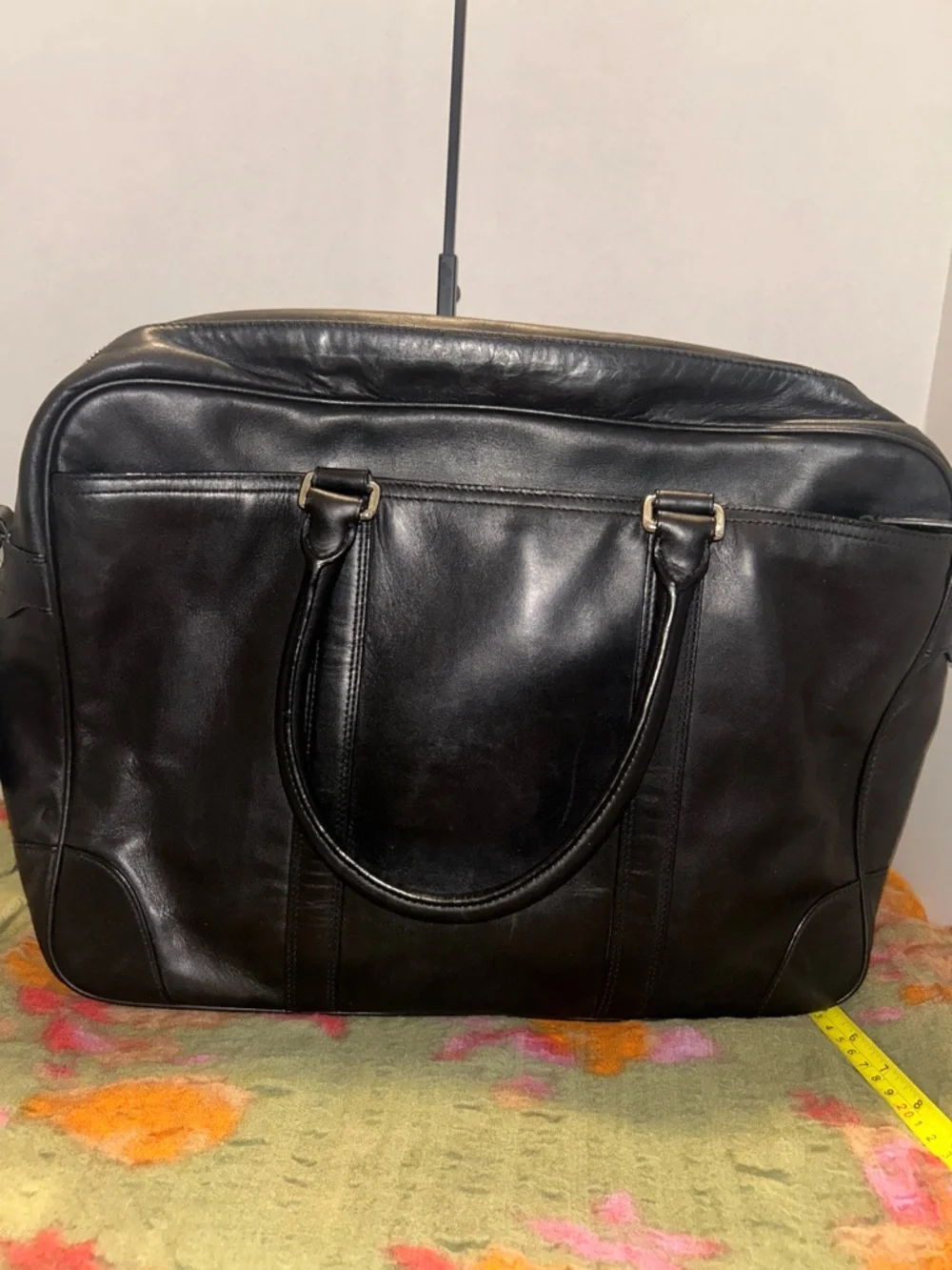 COACH Sleek Black Leather Briefcase Tote